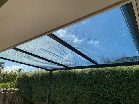 Clearview installation: Daylight through panels beside the eaves