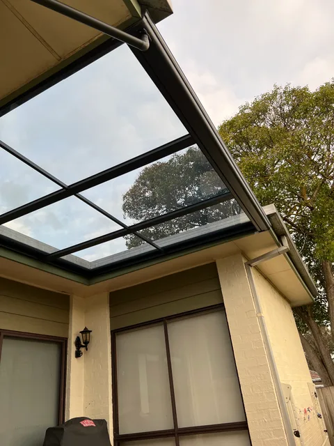 Clearview installation: Tree canopy visible above the courtyard